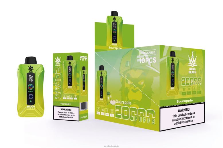Bang Box Hrvatska T620J1 kisela jabuka | Bang Beach Vape s pametnim zaslonom od 20 000 udaha